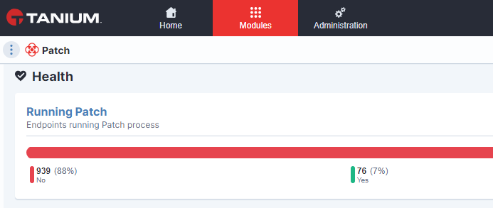 Image of Tanium Patch health status module